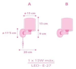 Dalber 41259 - Dětská nástěnná lampa HELLO KITTY&FRIENDS 1xE27/15W/230V růžová