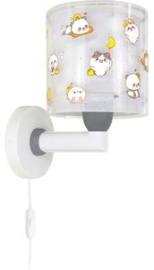 Dalber 41769E - Dětská nástěnná lampa KAWAII FRIENDS 1xE27/15W/230V šedá