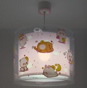 Dalber 41762S - Dětský lustr KAWAII FRIENDS 1xE27/15W/230V růžová