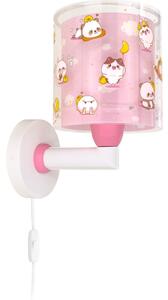 Dalber 41769S - Dětská nástěnná lampa KAWAII FRIENDS 1xE27/15W/230V růžová
