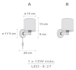 Dalber 41769E - Dětská nástěnná lampa KAWAII FRIENDS 1xE27/15W/230V šedá