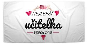 Sablio Ručník Nejlepší učitelka všech dob - 30x50 cm