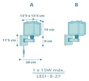 Dalber 63459 - Dětská nástěnná lampa BABY DINOS 1xE27/15W/230V pestrobarevná