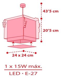Dalber 73262 - Dětský lustr HELLO KITTY 1xE27/15W/230V růžová