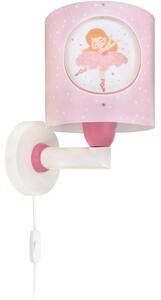 Dalber 60919 - Dětská nástěnná lampa PRINCESS DANCE 1xE27/15W/230V růžová