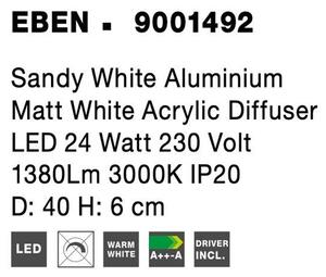 Nova Luce Stropní LED svítidlo EBEN, 24W 3000K Barva: Bílá