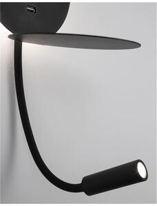Nova Luce Bodové LED svítidlo ECLIP, nastavitelné, USB nabíjení, 3000K Barva: Černá