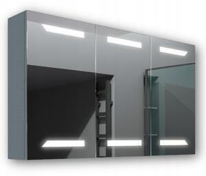 Dřevěná skříňka 120x70 LED zrcadlo Loki Antracit