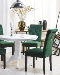 Sada 2 jídelních židlí sametové zelené VELVA II