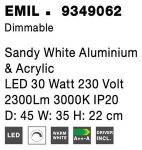 Nova Luce Stropní LED svítidlo EMIL, 30W 3000K stmívatelné Barva: Černá