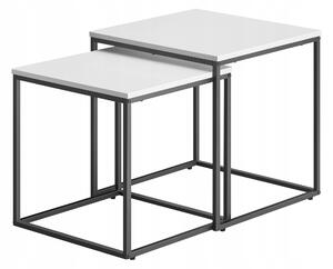 Stolek MUFART Industrial čtvercový 50 x 50 x 50,5 cm bílý, černý