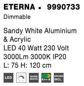 Nova Luce Závěsné LED svítidlo ETERNA, 40W 3000K stmívatelné Barva: Bílá