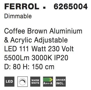 Nova Luce Závěsné LED svítidlo FERROL, nastavitelné 111W 3000K stmívatelné
