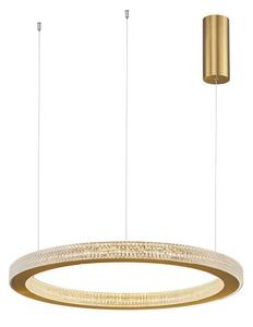 Nova Luce Závěsné LED svítidlo FIORE antický zlatý mosazný hliník a akryl 60W 3000K stmívatelné
