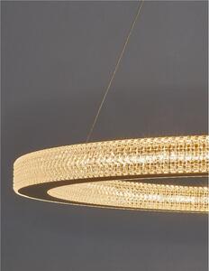 Nova Luce Závěsné LED svítidlo FIORE antický zlatý mosazný hliník a akryl 80W 3000K stmívatelné