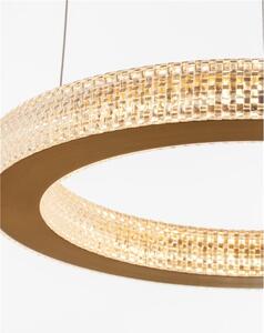 Nova Luce Závěsné LED svítidlo FIORE antický zlatý mosazný hliník a akryl 40W 3000K stmívatelné
