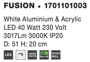 Nova Luce Stropní LED svítidlo FUSION, 40W 3000K Barva: Bílá