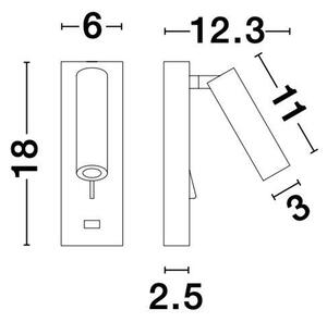 Nova Luce Bodové LED svítidlo FUSE, USB nabíjení, 3W 3000K Barva: Bílá