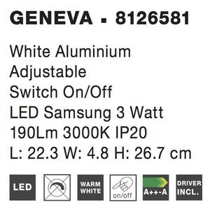 Nova Luce Bodové LED svítidlo GENEVA, 3W 3200K nastavitelné s vypínačem Barva: Černá