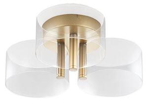 Nova Luce Stropní LED svítidlo GATLIN mosazný zlatý kov a akryl 20.5W 3000K stmívatelné