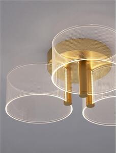 Nova Luce Stropní LED svítidlo GATLIN mosazný zlatý kov a akryl 20.5W 3000K stmívatelné
