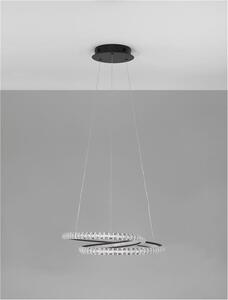 Nova Luce Závěsné LED svítidlo GINEVRA černý hliník a akryl 45W 3000K stmívatelné