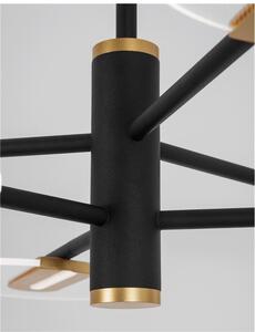 Nova Luce Závěsné LED svítidlo GENTI černý a zlatý hliník a akryl 42W 3000K