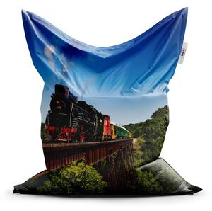 Sablio Sedací vak Classic Vlak na mostě - 150x100 cm