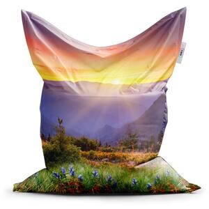 Sablio Sedací vak Classic Západ slunce nad lesem - 150x100 cm
