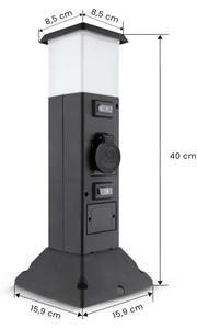 Brilagi - Venkovní lampa se 2 zásuvkami SCHUKO 1xE14/15W/230V IP44 černá