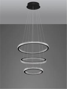 Nova Luce Závěsné LED svítidlo GINEVRA černý hliník a akryl 69W 3000K stmívatelné
