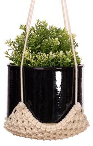 Závěs makramé na květináč VONIA, délka 60 cm, přírodní