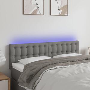 Čelo postele s LED tmavě šedé 144x5x78/88 cm textil 3122045