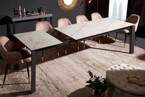Invicta interior Rozkládací jídelní stůl X7 180-240cm bílý mramorový vzhled 41453