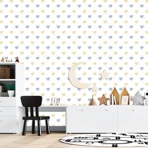 Sablio Tapeta Malované srdce na bílé - 125x75 cm
