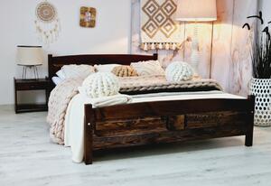 Vyvýšená postel ANGEL + sendvičová matrace MORAVIA + rošt ZDARMA, 120 x 200 cm, ořech-lak