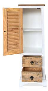 Vysoká skříňka do koupelny částečně masiv recyklované dřevo Bounty