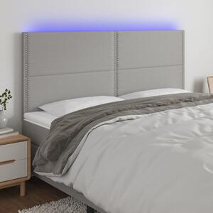 Čelo postele s LED světle šedé 200x5x118/128 cm textil 3122306