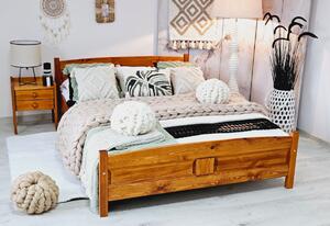 Vyvýšená postel ANGEL + rošt ZDARMA, 90x200cm, přírodní-lak