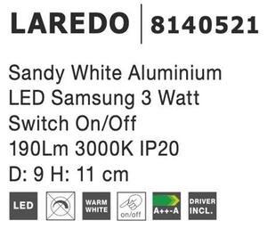 Nova Luce Bodové LED svítidlo LAREDO, 3W 3200K vypínač na těle Barva: Bílá