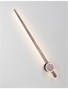 Nova Luce Nástěnné LED svítidlo KEDO broušený kávově hnědý hliník a akryl 18W 3000K