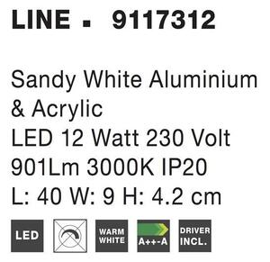 Nova Luce Nástěnné LED svítidlo LINE bílá hliník a akryl 12W 3000K