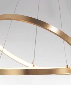 Nova Luce Závěsné LED svítidlo LEON plátkovaný zlatý hliník a akryl nastavitelné 65W 3000K stmívatelné