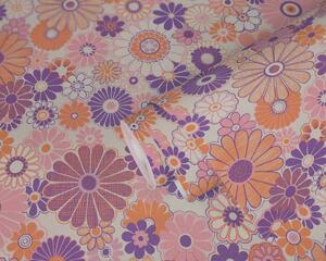 A.S. Création | Vliesová tapeta na zeď Retro Chic 39535-1 | 0,53 x 8,5 m | krémová, fialová, růžová, oranžová, vícebarevná
