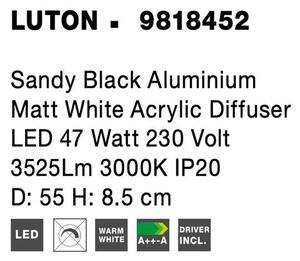 Nova Luce Stropní LED svítidlo LUTON, 47W 3000K Barva: Hnědá