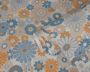 A.S. Création | Vliesová tapeta na zeď Retro Chic 39535-2 | 0,53 x 8,5 m | krémová, modrá, oranžová, vícebarevná