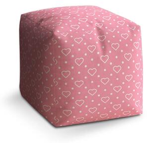 Sablio Taburet Cube Srdce a tečky - 40x40x40 cm