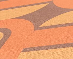 A.S. Création | Vliesová tapeta na zeď Retro Chic 39536-2 | 0,53 x 8,5 m | oranžová, hnědá, žlutá