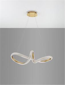 Nova Luce Závěsné LED svítidlo MEDORA mosazný zlatý hliník a akryl 42W 3000K stmívatelné