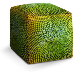 Sablio Taburet Cube Detailní květ - 40x40x40 cm